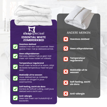 Slaapspeciaal Essential White Series Zomerdekbed Wit