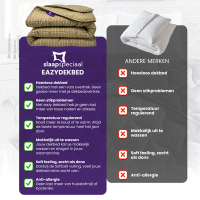 eazydekbed® - Zomerdekbed - Taupe Stripe