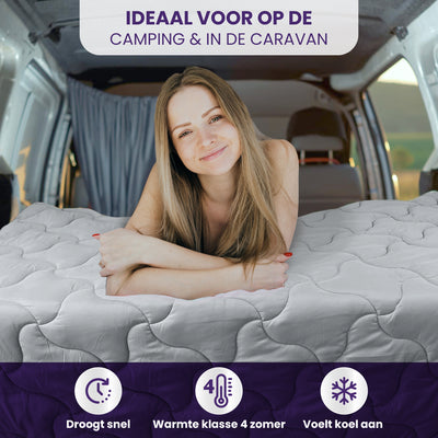 eazydekbed® Sommer-Bettdecke – Blau/Grau – ohne Bezug und waschbar