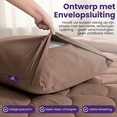 Essential Kussensloop - Bruin - 2 Stuks