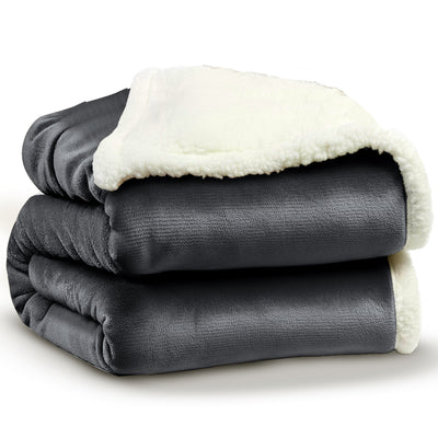 Sherpa Plaid - Extra Dikke Deken - Antraciet