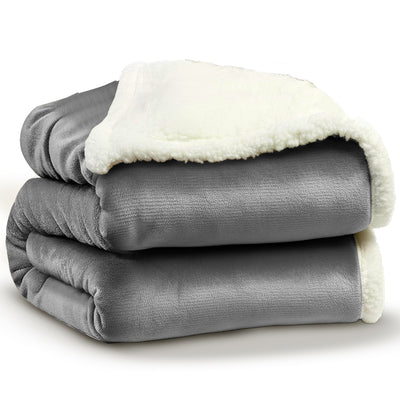 Sherpa Plaid - Extra Dikke Deken - Antraciet