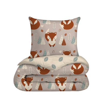 eazydekbed® Kinderdekbed 140x200 cm – Foxy – Hoesloos & Wasbaar – Voor het hele jaar – 100% katoen + GRATIS kussensloop