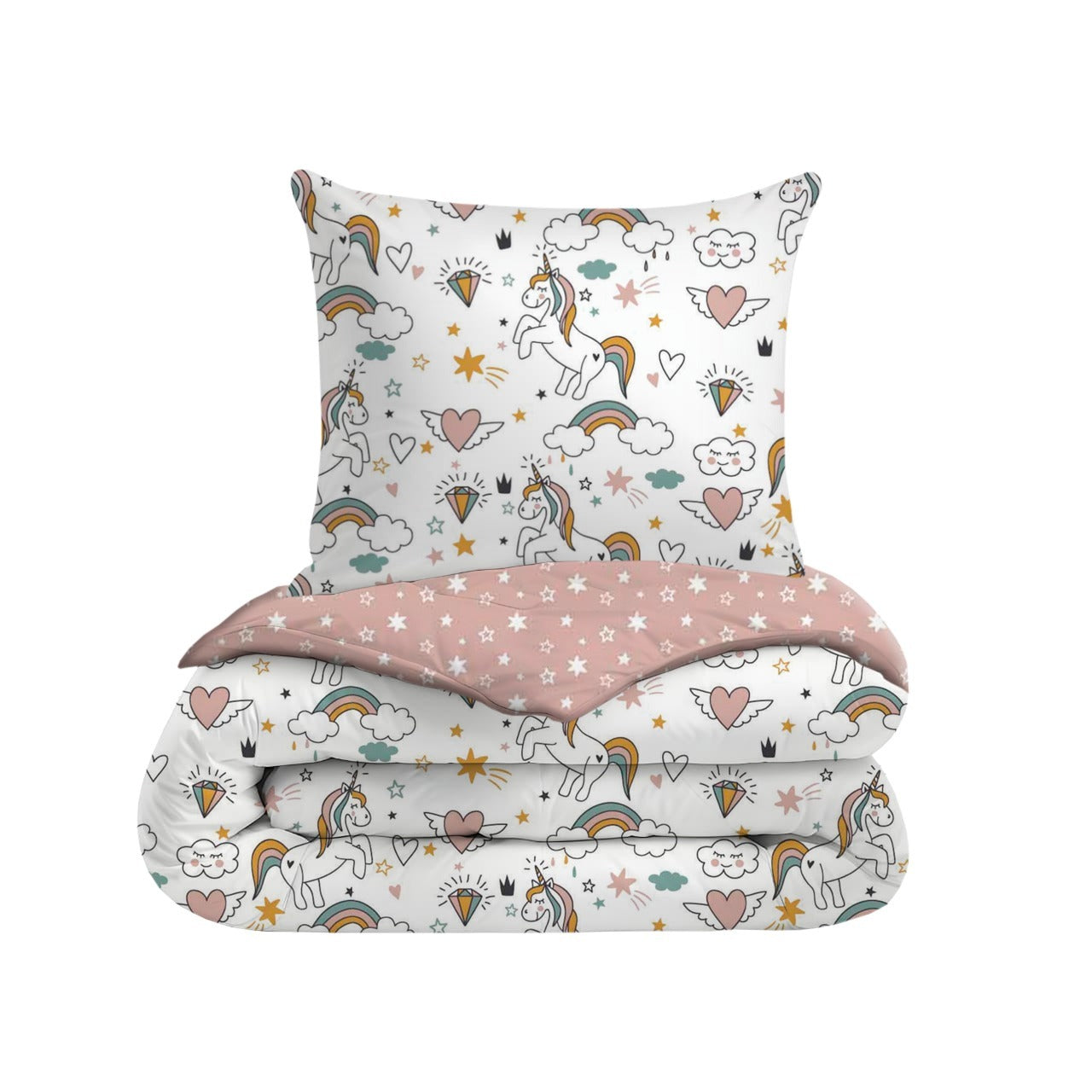 eazydekbed® Kinderdekbed 140x200 cm – Twinkle – Hoesloos & Wasbaar – Voor het hele jaar – 100% katoen + GRATIS kussensloop