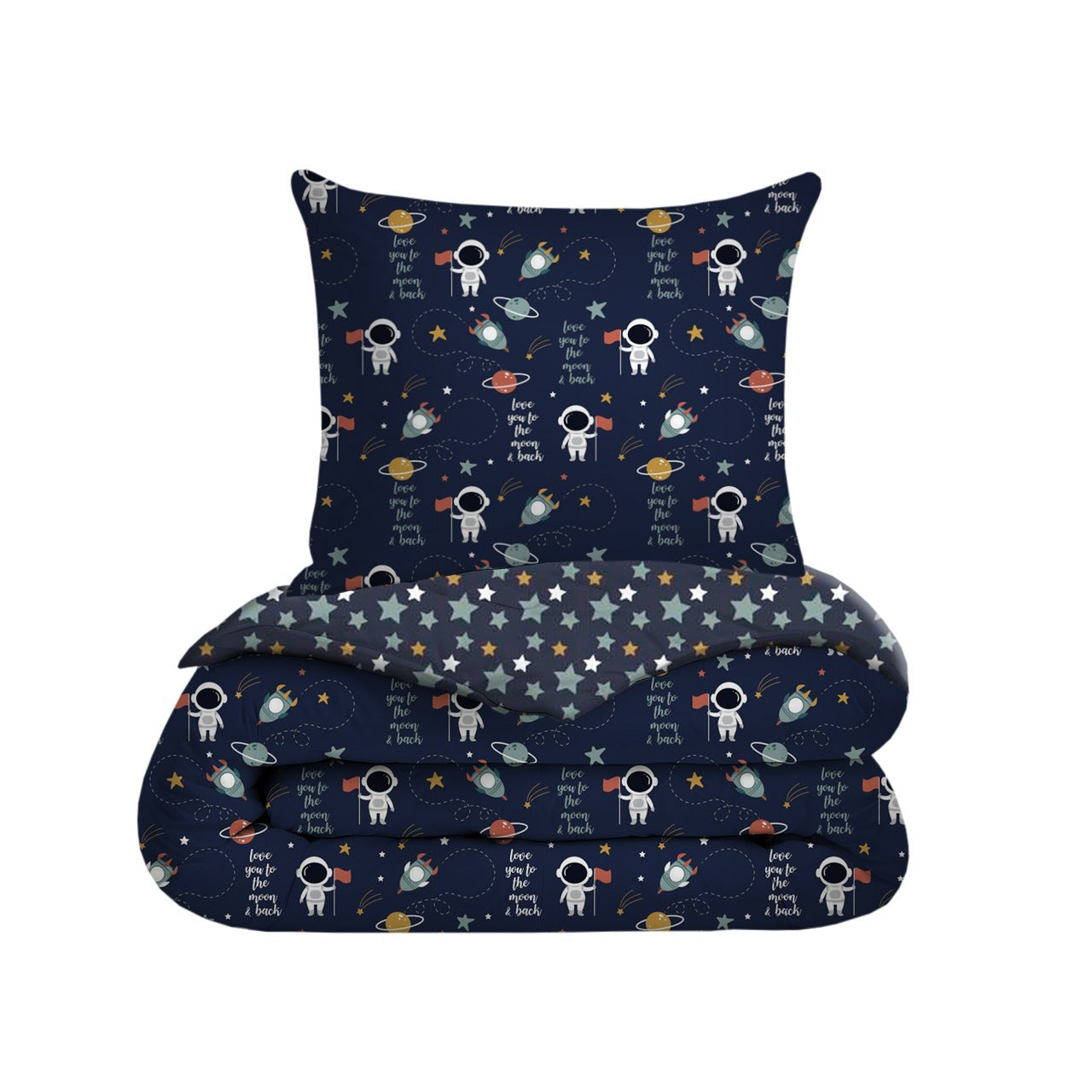 eazydekbed® Kinderdekbed 140x200 cm – Cosmo – Hoesloos & Wasbaar – Voor het hele jaar – 100% katoen + GRATIS kussensloop