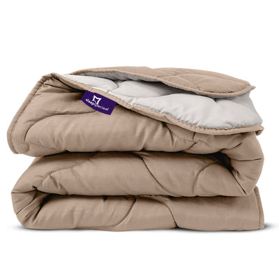 eazydekbed® Sommer-Bettdecke – Taupe/Creme – ohne Bezug und waschbar