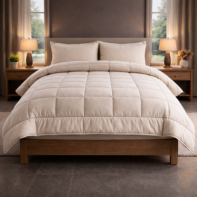 eazydekbed® – Beige – Bezuglos & Waschbar – Für das ganze Jahr
