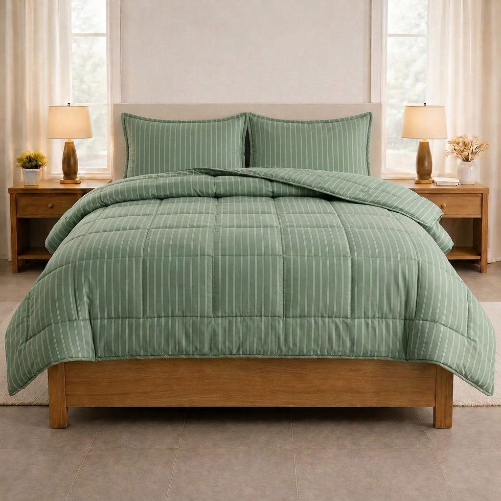 eazydekbed® - Zomerdekbed - Groen Stripe